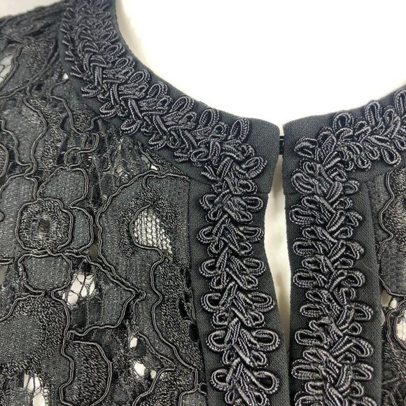 Karl Lagerfeld black lace long sleeve jacket sz 6 - Picture 4 of 10